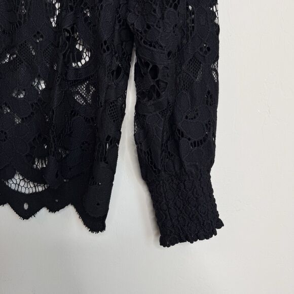 Buckle Daytrip Sheer Black Lace Top Small Fairy Grunge Whimsigoth Dark Coquette - Picture 4 of 15